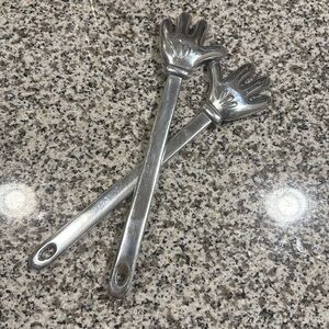 Disney Mickey Mouse Silver Hand-Shaped Salad Servers